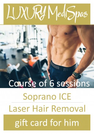 Course of 6 sessions for Him  Back Laser Hair Removal (1 hour 10 mins)